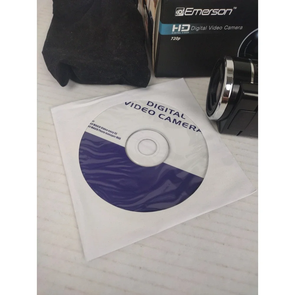 Emerson EVC720 HD 720p Digital Camcorder Tested Working W/Box and Manual